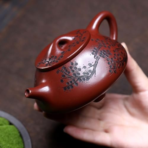 Tea Kettle Stovetop Creative Purple Clay Hand-carved Plum Blossom Teapot Home Desktop Tea Infuser Tea Pots for Stove Top - Image 4