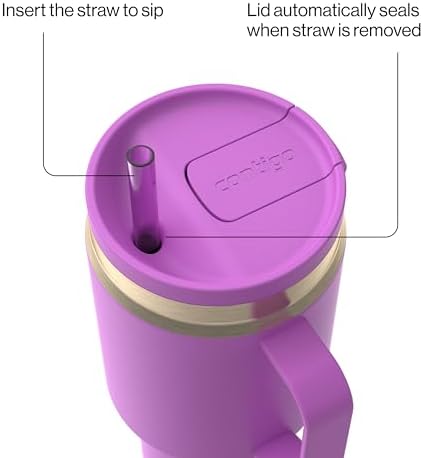 Contigo SnapSeal 30 oz Stainless Steel Vacuum-Insulated Tumbler with Handle & Reusable Straw, Leakproof AutoClose Lid, Cup Holder Friendly, BPA-Free & Lead-Free, Dishwasher Safe - Image 3