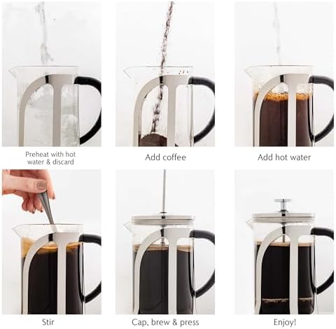 OVENTE French Press Coffee Maker, 27oz BPA-Free Cold Brewer, Clear FGC27T - Image 4