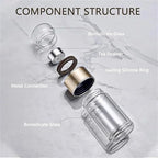 Glass Infuser Tea Cup, 3-in-1 Design with Built-in Filter, Double Layer Insulated Tea Bottle with Lid, Portable Loose Leaf Tea Steeper for Home Travel Office Use - Image 5