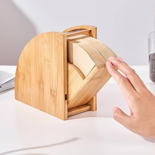 Organizer Bamboo Coffee Storage Dispenser Holder With Lid Rotating Opening Suitable for kitchen coffee setup reception area small roastery, L - Image 6