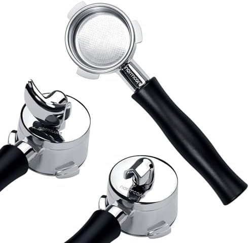 Normcore 54mm 3-in-1 Bottomless/Double/Single Spout Portafilter with 18g Basket Fits 54mm Breville Sage Machines - Anodized Aluminum Handle by NORMCORECOFFEETOOLS