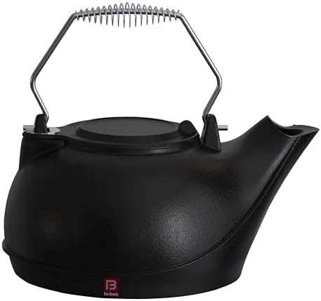 Fire Beauty Humidifying Iron Kettle，Stove Humidifier，Wood Stove Kettle，Cast Iron，Chrome handle by FireBeauty
