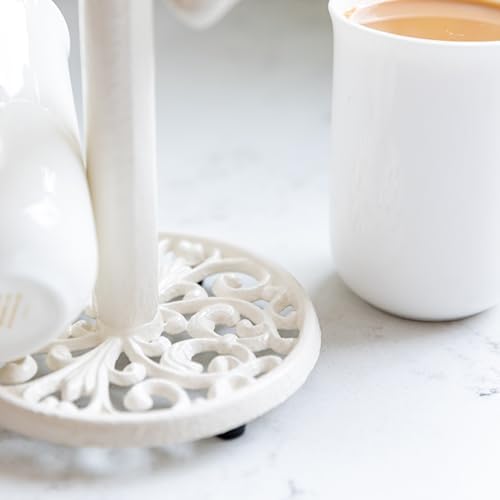 Kitchen Craft Traditional-Style Cast Iron Mug Tree Stand, White, 30x13x13 cm - Image 5