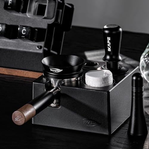 IKAPE 51mm Espresso Tamper Kit 4 in 1 Black, Complete Portafilter accessory set, Coffee Tamper, WDT Tool, Paper Filters (200pc), Dosing Funnel for 51 mm Portafilters - Image 7