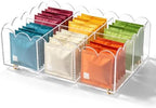 Acrylic Scalloped Edge Tea Bag Organizer Box for Countertop Pantry Coffee by Unknown