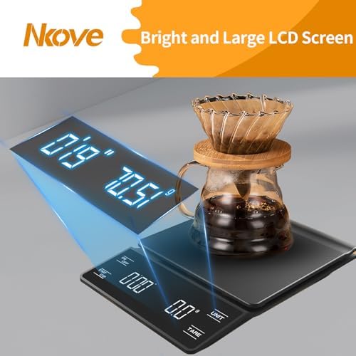 NKOVE Coffee Scale with Timer, 0.1g High Precision Espresso Scale 3kg (Pack of 3) - Image 6