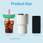 2-in-1 Insulated Tumbler for Coffee & Drinks 20oz Detachable Glass & Stainless Steel Double Wall with Straw & Lid Cap Leak-Proof Travel Mug Fits Car Cup Holder BPA-Free Thermos Sharing - Image 4