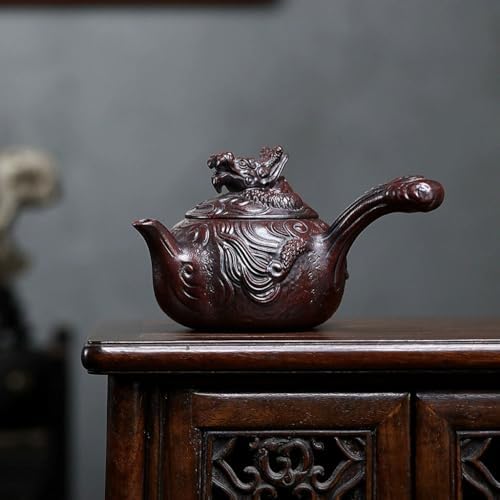 Tea Kettle Original Ore Retro Red Clay Panlong Teapot Household Side Handle Kung Fu Tea Set Ceramic Tea Infuser - Image 3