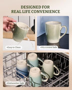famiware Coffee Mugs Set, 13oz Mug Set of 8, Stoneware Cups with Handle - Image 7