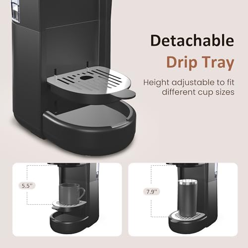 SUNVIVI Single Serve Coffee Maker for K Pod and Grounds - 30oz Brew Sizes - Image 5