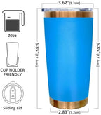 20 oz Tumbler Bulk Stainless Steel Tumblers with Lids and Straws Baby Blue - Image 2