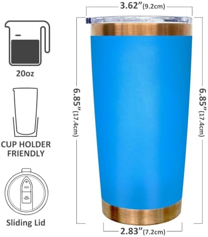 20 oz Tumbler Bulk Stainless Steel Tumblers with Lids and Straws Baby Blue - Image 2