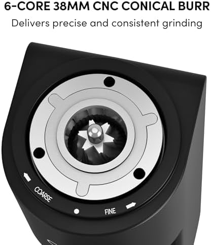 Burr Coffee Grinder,Wirsh Electric Single Dose Coffee Grinder Geimori GU38 with 38mm 6-Core Conical Burr,Stepless Adjustment for Espresso,Drip,French Press,Cold Brew,Bellows Included. - Image 4