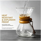 Glass Coffee Pot Drip Brewing Integrated 400ml/600ml Hand Brewed Filter Cup Pour Over Coffee Maker For Home Office Use(400ml Round) - Image 3