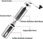 Manual Coffee Grinder, Ceramic Burr Coffee Bean Grinder，Adjustable Hand Coffee Grinder,Stainless Coffee Grinder Manual,for Home, Office, Travel, campin - Image 4