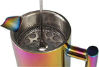 French Press Coffee Maker – 1 or 2 Cups Small Stainless Steel Coffee Maker Double Walled French Press Rainbow 12oz/350ml - Image 3