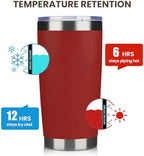 MEWAY 20oz Tumbler 8 Pack Double Wall Vacuum Insulated Travel Mug Bulk, Stainless Steel Tumblers with Lid and Straw, Powder Coated Coffee Cups for Cold & Hot Drinks (Red, Set of 8) - Image 6