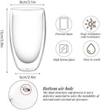 Glass Coffee Cups Set of 4, 15 oz Insulated Double Wall Glass Espresso Cups, Coffee Mug for Espresso, Cappuccino, Latte, Tea - Image 3