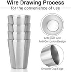 Beasea Stainless Steel Cups 10 oz, 4 Pack Small Bulk Stackable Stainless Steel Tumbler Insulated Cups for Drinking Double Wall Metal Glasses Tin Cups for Home Restaurant Office Party Camping - Image 4