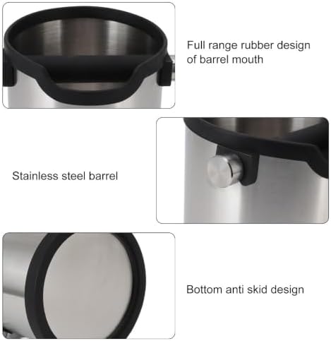 Stainless Steel Coffee Knock Box 1800ML Capacity Non-Slip Base Coffee Grounds Bucket Container for Coffee Shops Bars Kitchens - Image 6