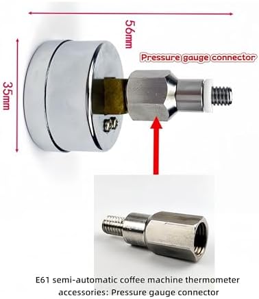 E61 semi-automatic coffee machine brew head pressure gauge and thermometer modification parts, upper thermometer, thermometer connector(Pressure gauge connector) - Image 2