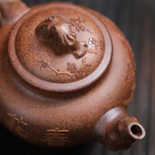 Tea Kettle Creative Home Use Golden Sand Plum Heralds Spring Smile Cherry Teapot Tea Room Kung Fu Tea Set Ceramic Tea Infuser - Image 5