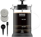 French Press Coffee Maker Stainless Steel Cold Brew Heat Resistant Glass Coffee & Tea Maker with 2 Filter (1000ml/34oz) by DiscoveryJoyinCoffee