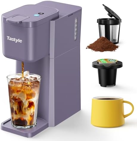Tastyle Mini Single Serve Hot and Iced Coffee Maker for K Cup and Ground by Tastyle