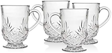 Godinger Crystal Coffee Mugs, Clear Glass Tea Cups, 10oz Set of 4 Dublin - Image 2