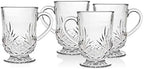 Godinger Crystal Coffee Mugs, Clear Glass Tea Cups, 10oz Set of 4 Dublin - Image 2