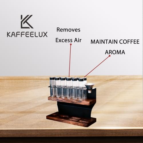 8-Piece Vacuum Coffee Canister Set (2-Layer Stand) – Airtight Jars + Funnel for Coffee Enthusiasts & Cafés | Fresh Bean/Tea Storage for Kitchen Countertops - Image 3