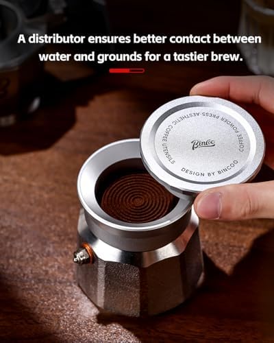 Bincoo Aluminum Coffee Tamper for Moka Pot,Italian Coffee Maker Dosing Funnel For Moka 2 Cups (Sliver) - Image 5