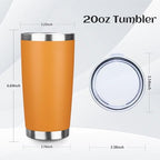 StarSpeed 6 Pack 20oz Stainless Steel Travel Coffee Tumbler,Orange - Image 2