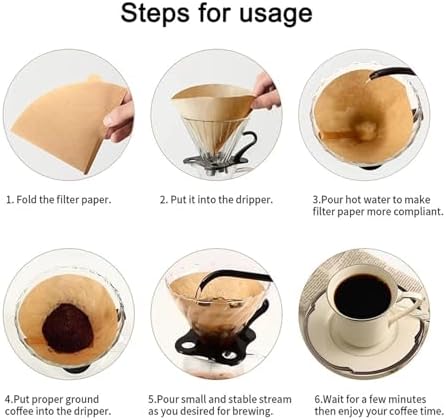 500 Pcs Wood Pulp Conical Filter Paper – Hand-Brewed Coffee Portable Drip Sheets for Households - Image 4