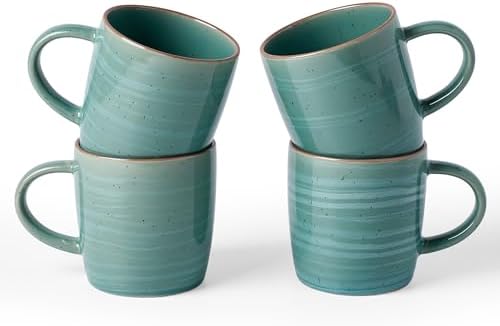 famiware Coffee Mugs Set of 4, Meteor 13 oz Ceramic Mug Cup Set with Handle by Famiware