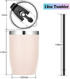 VEGOND Stainless Steel 12 oz Tumblers bulk Vacuum Insulated Double Wall Travel Tumbler with Lid and Straw Reusable Tumbler,Beige 12 pack - Image 4