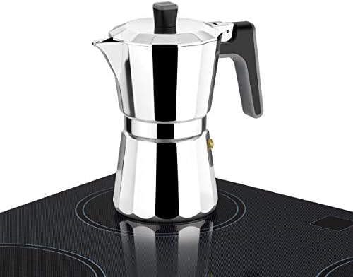 BRA Perfecto – Italian Induction Coffee Maker, Aluminium, Capacity 6 Cups, Silver, 18 x 10 x 19 cm - Image 2