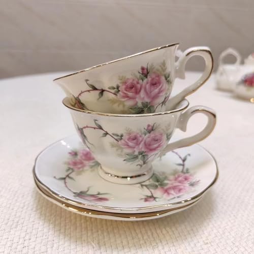 Ceramic Coffee Tea Gift Sets, European Luxury Tea Set, Suitable as A Gift for Mother'S Day, Birthday, Christmas, and Gatherings (Elegant Camellia) - Image 5