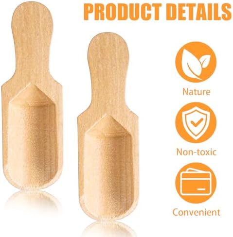 100 Pack Mini Wooden Spoons for Jars, Small Bath-Salt Scoops Mini Scooper Wooden Candy Spoon Washing Powder for Sugar Scrubs, Bath-Salts, Cooking - Image 3