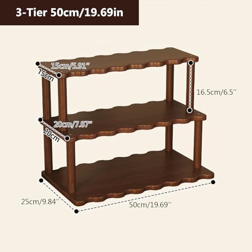 Wooden Mug Holder Countertop, 3 Tier Coffee Cup Holder Mug Display Coffee Mug Organizer Mug Rack for Coffee Station Organizer Mug Shelf for Cabinet for Kitchen, Home,50cm - Image 6
