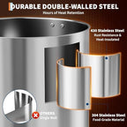 70-Cup Commercial Coffee Urn – 10l Large Stainless Steel Electric Coffee Maker with Double-Wall Insulation and Filter Basket – Suitable for Buffets, Catering, Parties, Weddings, and Business Events - Image 3
