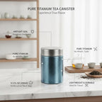 Pure Titanium Tea Canister, Metal Food Storage Container for Loose Leaf Tea and Tea Bags, 9.5 fl oz Jar for Home or Travel (1 PC) - Image 5