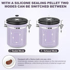 ShanSon Coffee Canister Airtight, Stainless Steel Bean Storage Container with Date Tracker & Scoop, Grounds Sugar Flour Tea Cereal Fits Kitchen Pantry, Ideal Gift for Coffee Lovers,12oz, Purple - Image 2