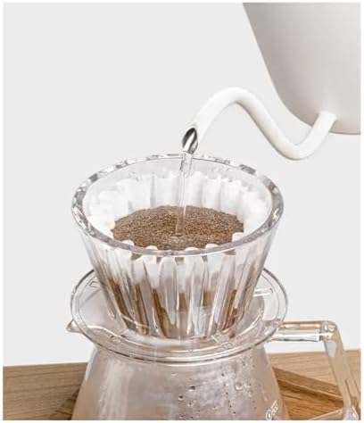 Coffee Dripper Crystal Pour Over Filter Coffee Maker Flat Bottom Filter Cup Hand Made Cake Filter Cup,Compatible With Timemore，B75(Combination 1) - Image 4