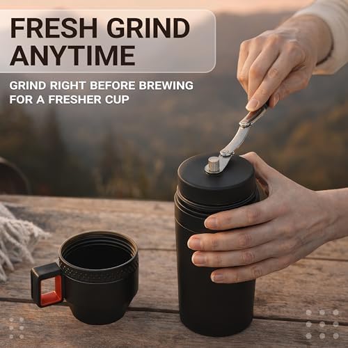 Manual Coffee Grinder for Camping and Travel, Portable Pour Over Brewer Kit - Image 3