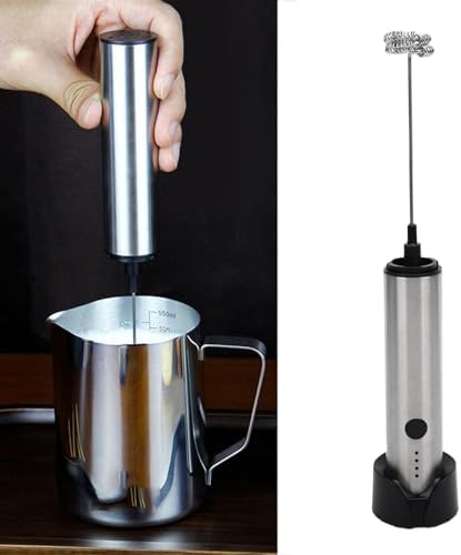 Haofy Milk Frother, USB Rechargeable Handheld Electric Whisk with Premium Stainless Steel, for Coffee Hot Chocolate Matcha Baking - Image 4