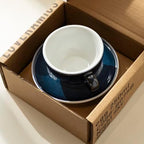 Loveramics Coffee Cup Ceramic, 8 oz Latte Art Cup with Saucer for Cappuccino, Tea, Espresso, Thick - walled stoneware Cappuccino mug Set for Cafe and Barista - Potters Colours (Night Sky, 8OZ) - Image 2