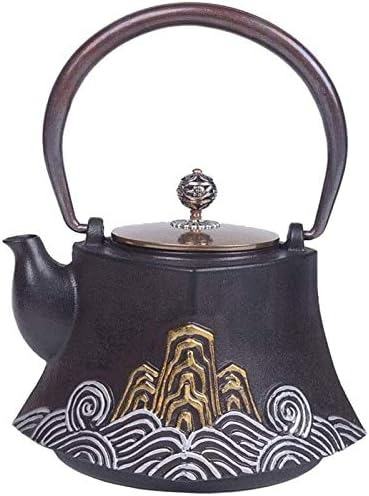 1200ml Japanese Cast Iron Teapot With Copper Lid - Large Cast Iron Tea Kettle Maintains Temperature - Vintage Tea Kettle - Collector's Item For Tea Aficionados - Image 2