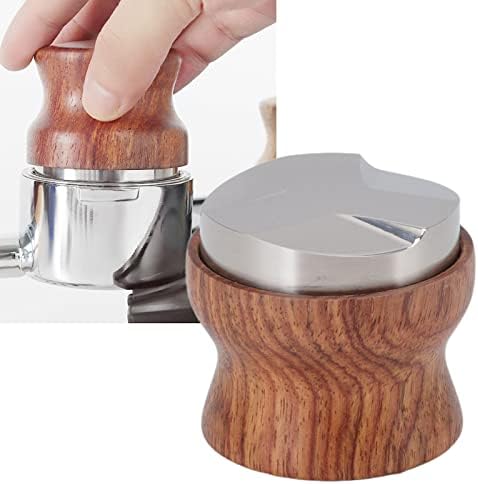 Coffee Distributor, Hand Coffee Leveler, 304 Stainless Steel Espresso Coffee Tamper with Rosewood Handle, Unifrpm Extraction Espresso Tamper, Mirror Polished Coffee Leveler for Coffee Lovers(53mm) - Image 3